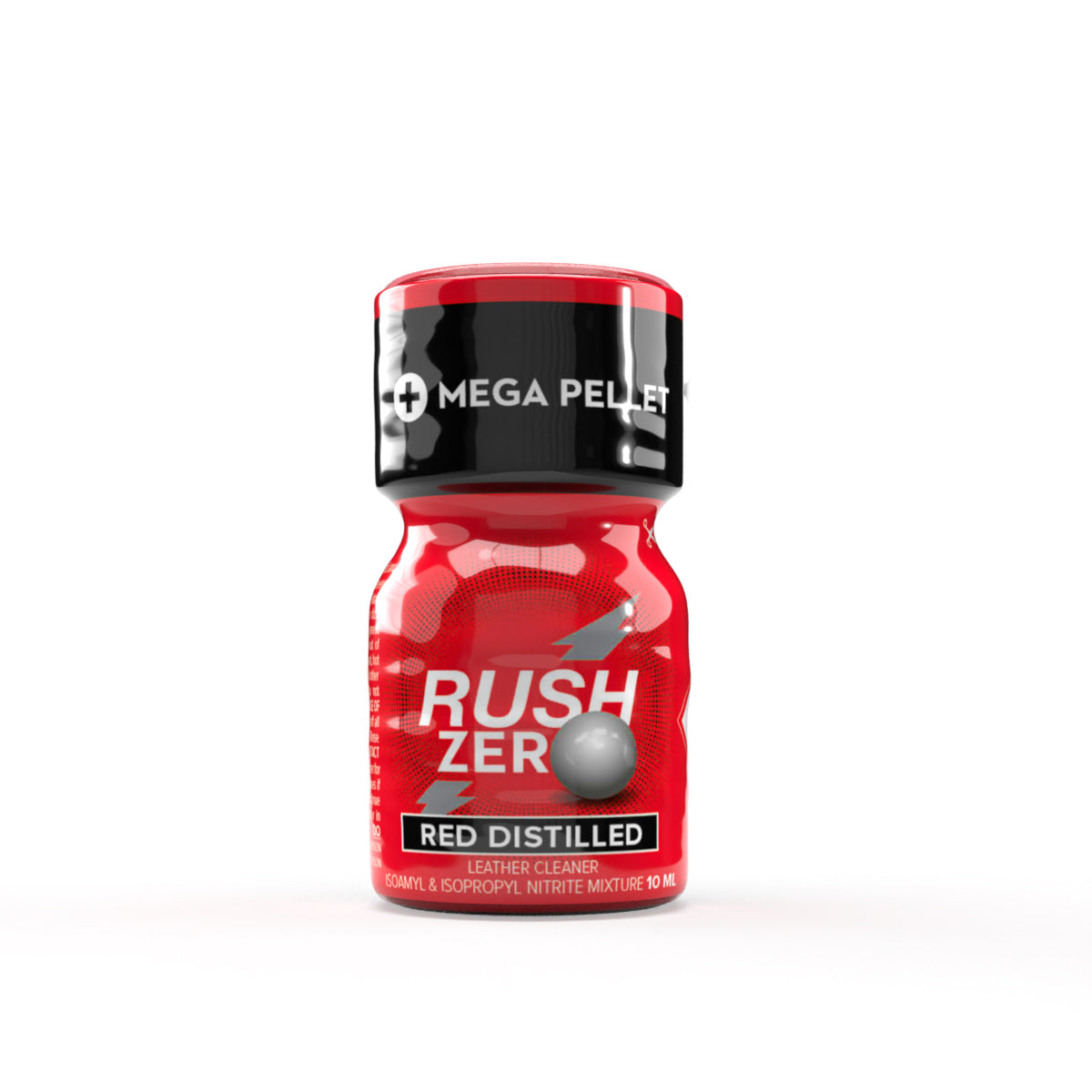 A product photo of Red Rush Distilled Poppers in a 10ml bottle
